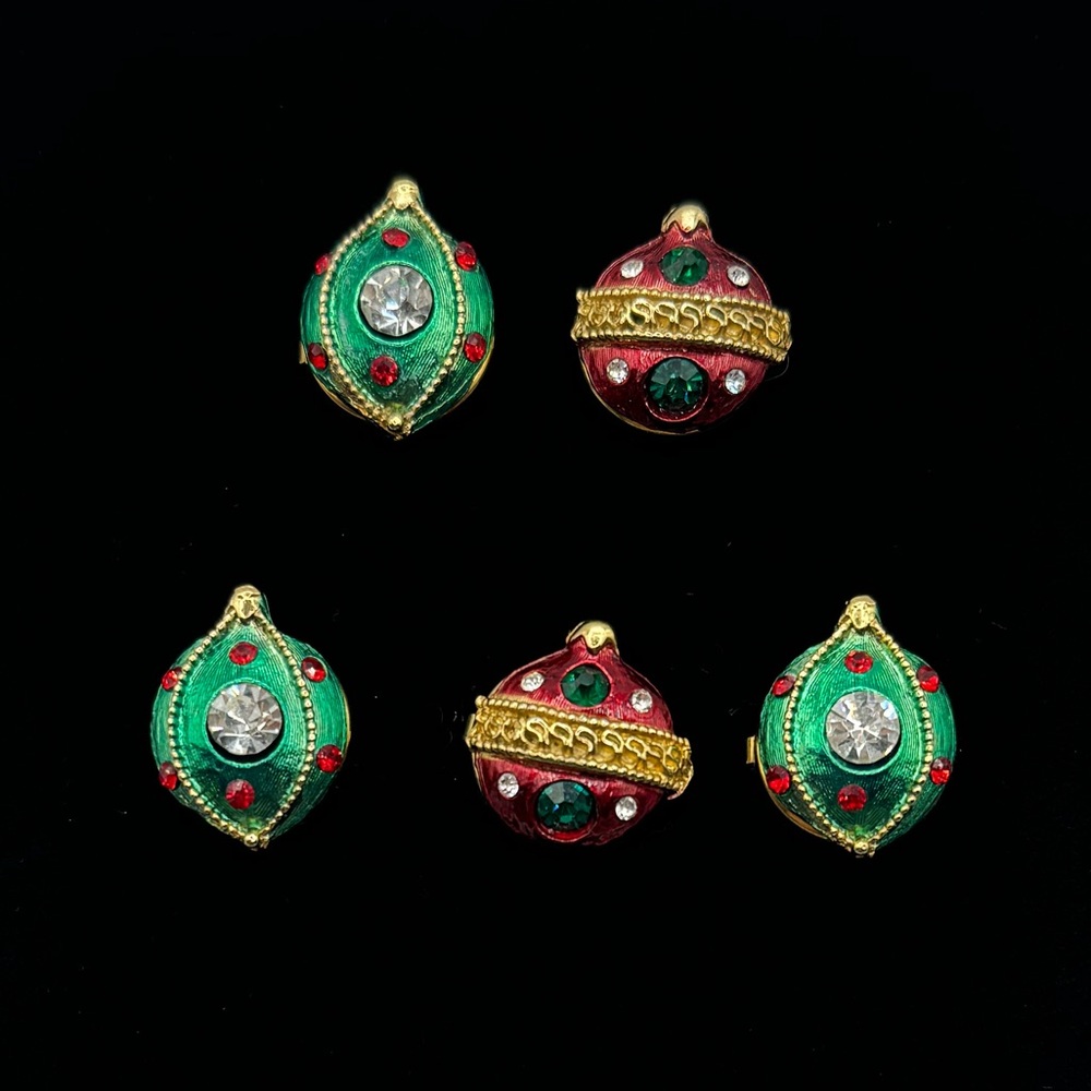 VINTAGE Crystal Christmas Ornament Button Covers